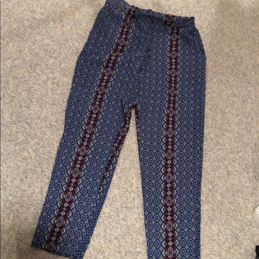 Blue & Purple Patterned Pants - image 1